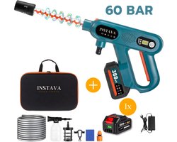 Instava Accu hogedrukreiniger Incl. 1x Accu(4.0Ah) - Geschikt Voor Makita 18v Accu - 6-1 Draadloze Hogedrukreiniger 60bar