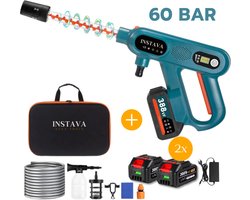 Instava Accu hogedrukreiniger Incl. 2x Accu(4.0Ah) - Geschikt Voor Makita 18v Accu - 6-1 Draadloze Hogedrukreiniger 60bar