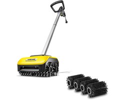 Kärcher PCL 6 Rollers set Terrasreiniger - Incl. 4 rollers steen & 4 rollers hout - Lage druk - 4 Roterende borstels - Ideaal voor houten en stenen terrassen