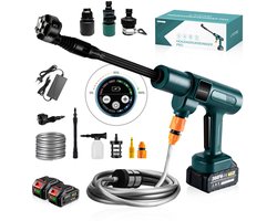 Lavano - Hogedrukreiniger - 200bar 2 Accu`s - Terrasreiniger - Hogedrukreiniger Accu - Accu Hogedrukreiniger - Draadloze Hogedrukreiniger - Hogedrukreiniger - Hogedrukspuit - Groen