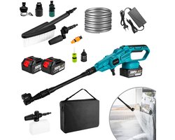 Lavano Hogedrukreiniger Accu – 200 BAR Draadloze Hogedrukreiniger – Terrasreiniger & Hogedrukspuit – Zelfaanzuigend – 18V – Compleet met Accu’s, Waterfles-Adapter & Accessoires
