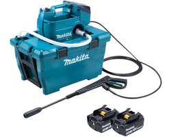 Makita DHW 080 F2K Snoerloze hogedrukreiniger 36 V ( 2x 18 V ) 80 bar 380 l/u Borstelloos + 2x oplaadbare accu 3.0 Ah - zonder lader