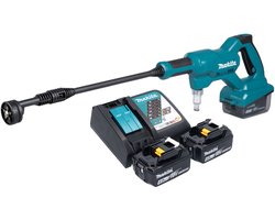 Makita DHW 180 RM accudrukreiniger 18 V 24 bar + 2x accu 4.0 Ah + lader