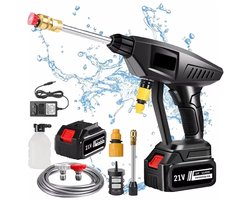 MakkelijkMooi Draadloze Hogedrukreiniger 30000Ah - 60 Bar - Waterspuit - Ultralicht & Handzaam - 90 Min Werktijd - Incl. Accu + Oplader - Voor Auto, Fiets & Terras