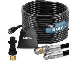 Mc. Filter - Rioolslang voor Hogedrukreiniger - 15 m - Rioolontstopper - Adapter o.a. geschikt voor Kärcher