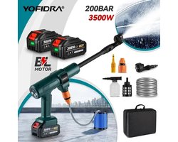 Mila Shop Hogedrukreinigers - Drukspuit - Hogedrukspuit - Elektrisch waterpistool - 6 in 1 - Inclusief 2 accu's - 200 Bar - 350W