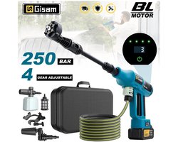 MOBO - Elektrische Hogedrukreiniger - Op accu - Terrasreiniger - Hogedruk reiniger auto - Waterspuitpistool - incl. 2 accu's