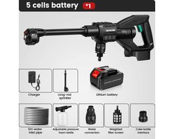 Mygroot - Hogedrukreiniger - Electrische - 6 n 1 verstelbaar mondstuk - borstel loze Motor - 5 meter waterslang.