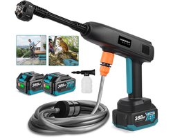 NewBeny Accu-Hogedrukreiniger - 30 Bar Mobiele hogedruk-waterpistool - 21V Hogedrukreiniger Auto - met Accu - slang van 5 m - filterboiler - Voor Auto, Hekwerk, Vloerreiniging en Bewatering