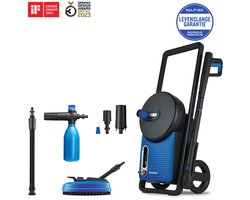 Nilfisk Excellent 170 – Krachtige hogedrukreiniger met 170 bar, inductiemotor, metalen pomp, schuimsproeier, terrasreiniger, 10 m Steelflex-slang en interne slanghaspel