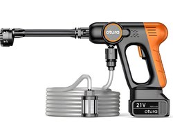 Otura Hogedrukreiniger met Accu - Terrasreiniger - Hogedrukspuit Auto - Hogedrukreinigers - Grijs