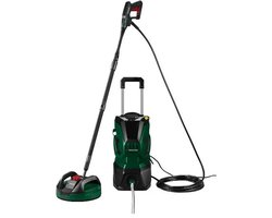PARKSIDE® Hogedrukreiniger 170 bar en oppervlaktereiniger - Debiet: max 500lu - Vermogen: 2400W - Energiebesparend automatisch start/stopsysteem - 10m anti twist hogedrukslang - Hoge mobiliteit door lichtgewicht constructie, grote wielen en handgreep