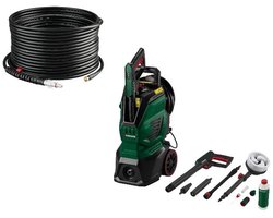 PARKSIDE® Hogedrukreiniger 170 bar met buisreinigingsset - Debiet: max 500l/u - Vermogen: 2400W - Energiebesparend automatisch start/stopsysteem - 10m anti twist hogedrukslang - Hoge mobiliteit door lichtgewicht constructie, grote wielen en handgreep