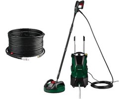 PARKSIDE® Hogedrukreiniger 170 bar met oppervlaktereiniger en buisreinigingsset - Debiet: max 500l/u - Vermogen: 2400W - Energiebesparend automatisch start/stopsysteem - 10m anti twist hogedrukslang - Hoge mobiliteit door lichtgewicht constructie