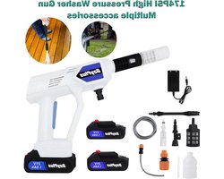 Premium Draadloze Power Washer Draagbare Hogedrukreiniger 174PSI Hogedrukreiniger Jet Auto Wasmachine Pistool - Patio Reiniging - Auto - Draadloos - Zwart - Oplaadbaar