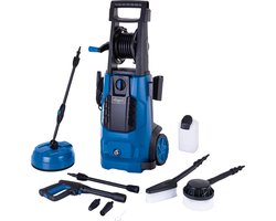 Scheppach Hogedrukreiniger HCE2800 - 2400W - 180 bar - 480 l/h - Met 5m slang, geïntegreerde slanghaspel, spuitstukken, terrasborstel, wasborstels & accessoires