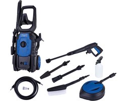 Scheppach Hogedrukreiniger HPC1600 - 1600W - 135 bar - 420 l/h - Met 5m slang, reinigingsmiddeltank, terrasreiniger, spuitstukken & accessoires