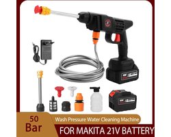 Seastone - Draadloze hogedrukreiniger - met accu en oplader - 20000mAh -hoge druk reiniger - instelbaar - 50 BAR - inclusief waterslang