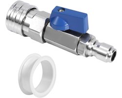 TheLau - Roestvrijstalen Kogelkraan 3/8" voor Hogedrukreiniger - Snelkoppeling inclusief - Duurzame Hogedrukreiniger Accessoire