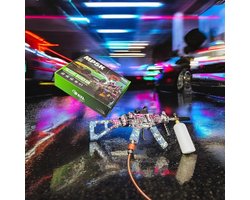 Ultra Krachtige Hogedrukreiniger Pistool MP5-Style – 5000 PSI – Foam Lance – Red Dot Vizier – LED Lamp – Universele Snelkoppeling – Autodetailing & Terrasreiniger