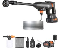 VEVOR Accu-Hogedrukreiniger, Draadloze Waterdrukreiniger, Spuitpistool, Hogedrukreinigerpistool (220w 21v, 40bar, voor Mobiele Reiniging en Irrigatie, 4l/Min, Inclusief Accessoires, Oplader)