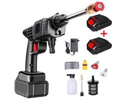 Vixson - Accu Hogedrukreiniger - Draadloze Hogedrukreiniger - Met 2 Batterijen - 60 Min Gebruikstijd - 5m Slang - HYDROSTREAMBAT