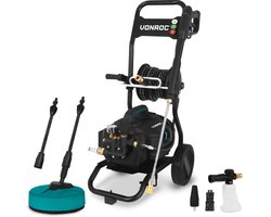 VONROC PRO Hogedrukreiniger V25-3 - 2500W – 180 bar – inductiemotor – 15m premium slang - Incl. terrasreiniger, schuimsproeier en 5 nozzles
