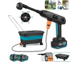 Yofidra Accu Hogedrukreiniger - 50 bar Hogedrukreiniger - met 2 accu's en 22L Opvouwbare emmer - Mobiele Terrasreiniger - Hogedrukspuit - Voor Auto, Vloerreiniging