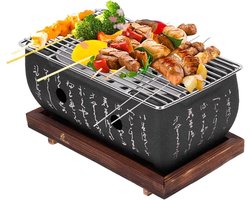 Allecto - Barbecue Grill - Charcoal Stove - Mini formaat - Draagbaar - Houtskool BBQ - Geschikt voor Yakiniku en Takoyaki - Camping gebruik