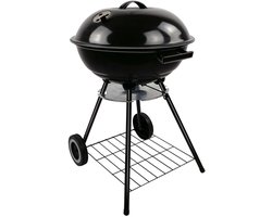 alpina Houtskool BBQ - Kogelbarbecue Ø43 cm - Barbecue met Deksel en Wielen - Geïntegreerd Ventilatiesysteem - Verwijderbare Asopvangbak - Zwart