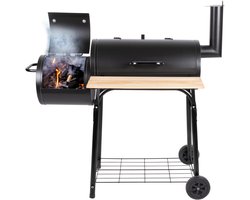 alpina Smokerbarbecue - BBQ Smoker - met Aparte Smoker - Instelbare Schoorsteen - 104 x 58 x 114 cm
