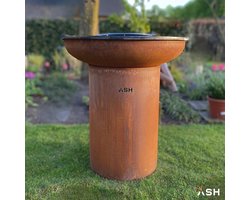 ASH - Aurora - XXL - Cortenstaal - Plancha barbecue met grillring - Buitenkoken - Plancha BBQ - Plancha Bakken - Roest- Grillring - Extra groot