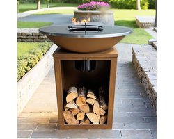 ASH - Solaris - Cortenstaal - XXL - Plancha barbecue met grillring - Buitenkoken - Plancha BBQ - Plancha Bakken - Roest - Grillring