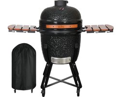 Aviro Kamado BBQ Egg XL - 21,6 Inch - Inclusief Hoes - Tot 10 Personen - Houtskoolbarbecue - Ø 46 CM - Zwart