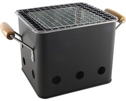 Barbecue/bbq emmer - zwart - tafelmodel 18 cm - Mini houtskoolbarbecue