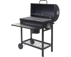 Barbecuetrolley MCW-F70, houtskool barbecue staander barbecue tuinbarbecue met dekselplateau, staal 103x93x70cm zwart