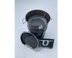 BarrelQ Small Houtskool|Barbecue|BBQ|Vuurkorf|Vuurton|bijzettafel| Olievat 60 Liter zwart| inclusief beschermhoes