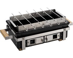 Buitenkado Hibachi Tafelgrill inclusief rek - 55x22x16cm - Zwart
