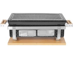 Burnit Kamado Hibachi Grill - Houtskool Barbecue - Shichirin Tafelgrill - Rechthoekige BBQ - Keramische Barbecue - Zwart