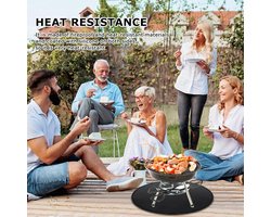 Candala cm, rond, vuurvaste onderlegger, herbruikbare vuurmat voor tafelhaard, siliconen coating, brandwerende mat, beschermingsdek en patio-mat