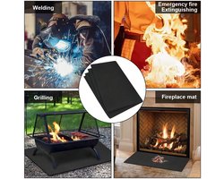 Candala Hittebeschermingsmat, brandvertragende lasdeken, hittebestendig materiaal tot 1000 °C, vuurvaste mat voor grill, kachel, lassen, loodgieters (60 x 45 cm)