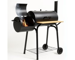 Cheqo® Rookoven met Barbecue - Rook Oven - BBQ Smoker Barbecue 2-in-1 - Verrijdbare BBQ - Houtskool & Rookoven - Met Wielen