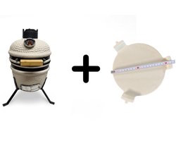 Compleet - Own Grill 13 inch kamado barbecue V2 creme met heatdeflector
