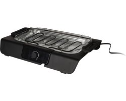 Elektrische Tafel Barbecue - Grillplaat 42 x 24 Centimeter - Metalen Waterreservoir - Indicatielampje - 2 Verstelbare Hoogte - Afneembare Grillrooster
