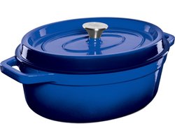 Grand Feu - Geëmailleerd gietijzeren braadpan - ovaal - 5,6 l - blauw