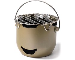Grill - Draagbare houtskoolgrill - Mini houtskoolgrill van roestvrij staal - Kleine buitengrill - Geschikt voor kamperen, barbecueën in de achtertuin, campers en picknicks (Groen)