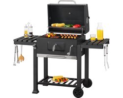 Houtskool BBQ Arnad met deksel 105x135x47,5 cm zwart casa.pro