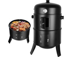 Houtskool grill - 3-in-1 - Ø45 cm - Houtskoolbarbecues - Briketten - Met deksel - Smoker