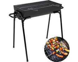 Houtskoolbarbecue - Barbecue Houtskool - BBQ - Half Cilinder - 88x50xH72cm - 60x29cm Grilloppervlak - Zwart Poedercoat - 6600g