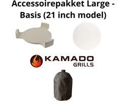 Kamado Grills - Accessoirepakket - 21 inch kamado - Regenhoes, Deflector en Pizzasteen